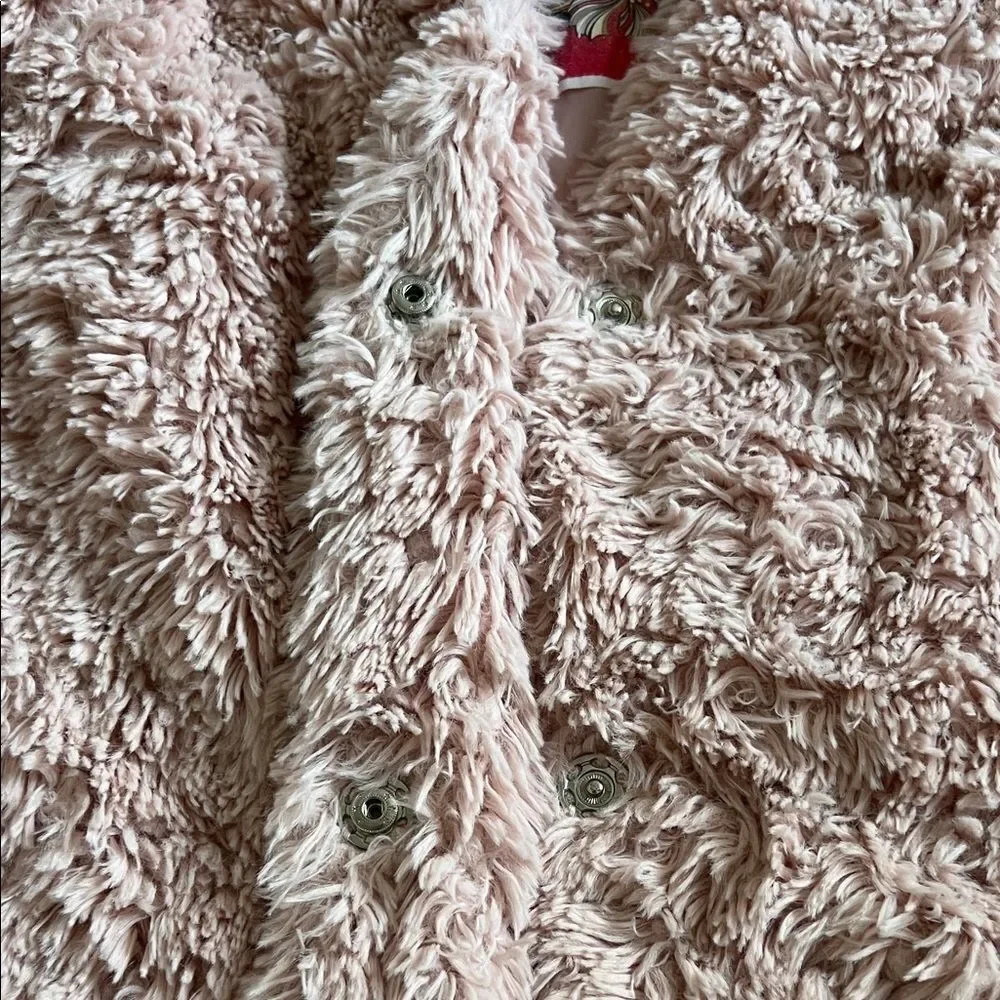 Bernardo Collection Vest Womens Pink faux Fur Snap Front Plush Shaggy in Size L
